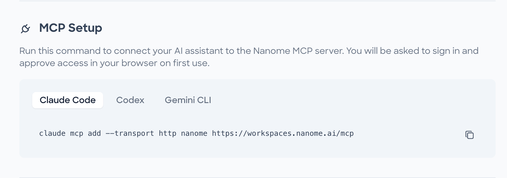 MCP setup configuration