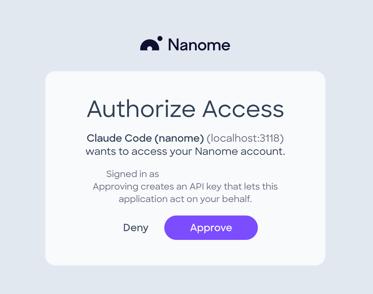 Nanome OAuth authentication flow