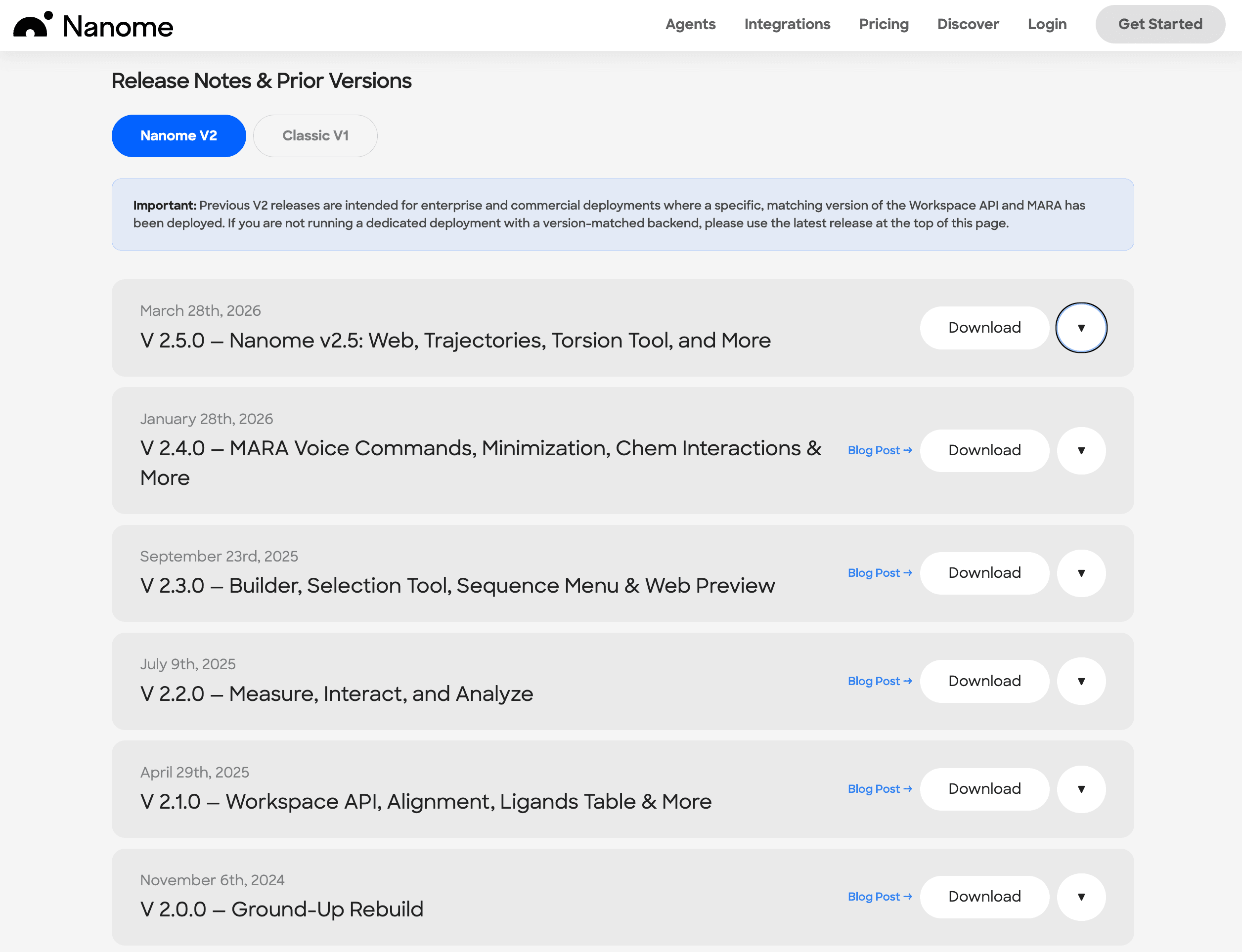 Nanome v2 APK setup page